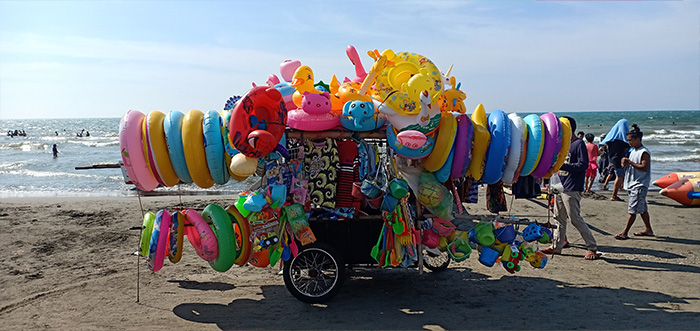 This vendor sells beach toys
