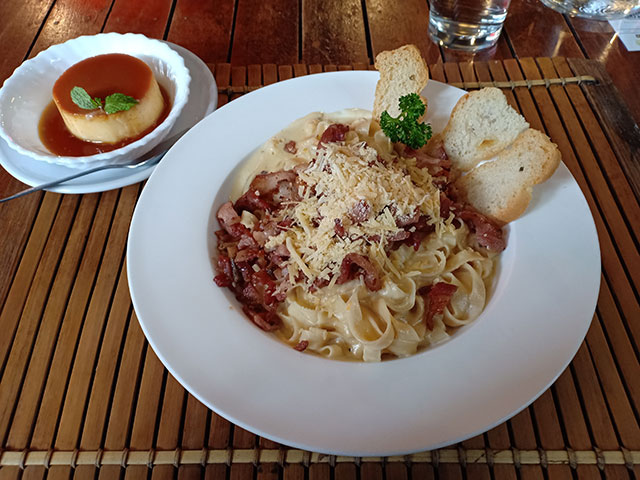 Cafe by the Ruins - Carbonara and Leche Flan